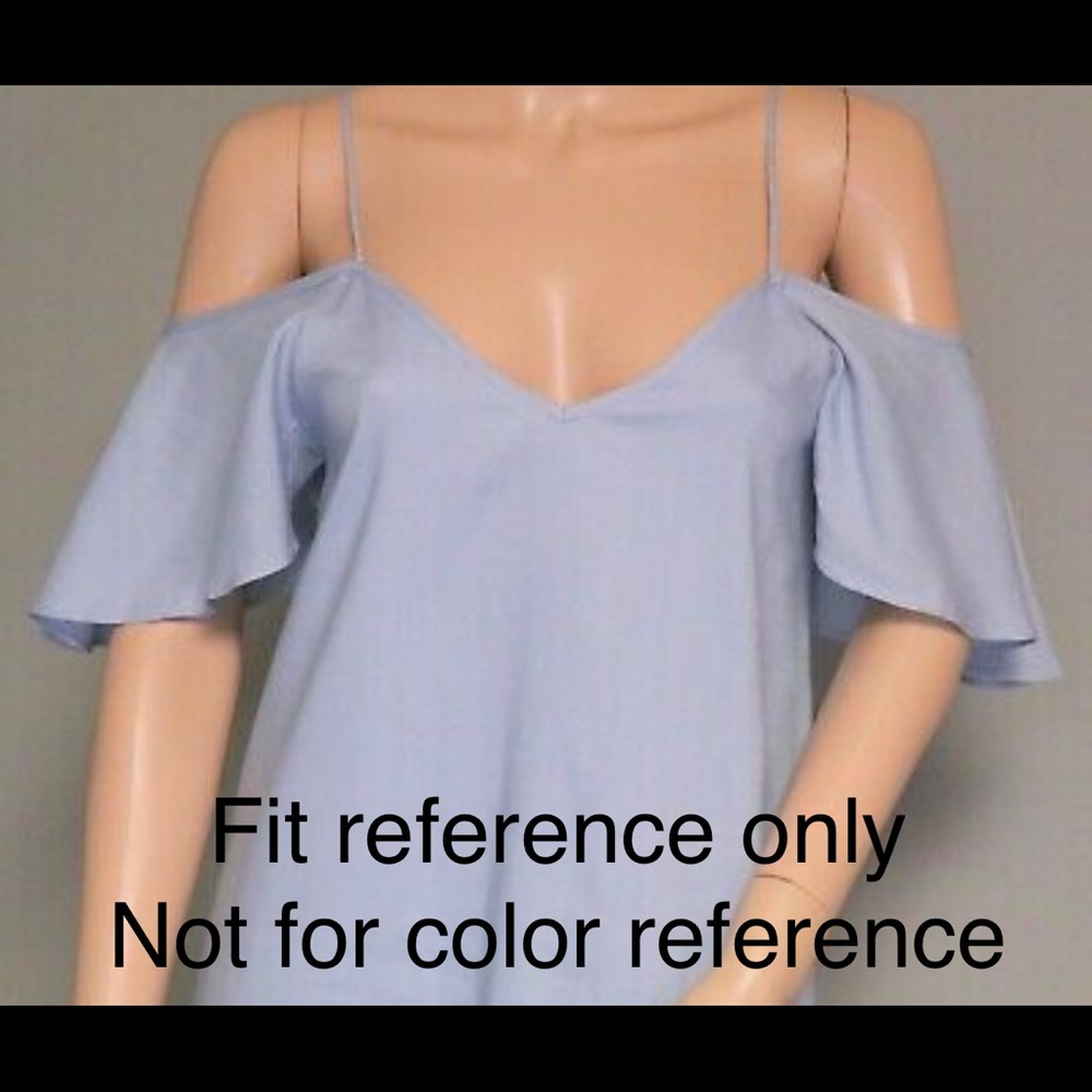 Blue green cold shoulder blouse